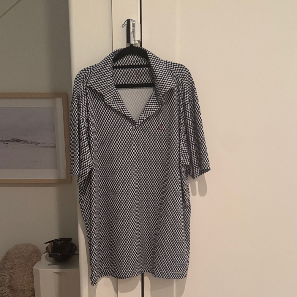 Rhoback Black and White Checkered Polo Shirt - Alabama